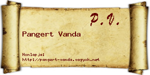 Pangert Vanda névjegykártya